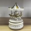 Hand Cranked Christmas Musical Carousels Box Ornament Wind Up Mechanism Music Box Ideal Gift Holiday Festives Decoration