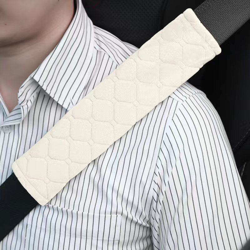 Plush Shoulder Guard for Car Seat Belts - Extended Length, Solid Color Velvet - Child Safety Strap Cover