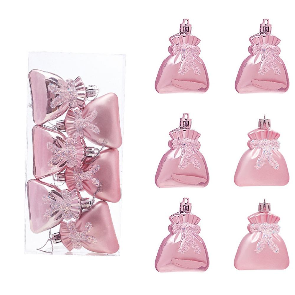 Pink Xmas Tree Hanging Ornaments Pinecone Merry Christmas Decor Party Favors