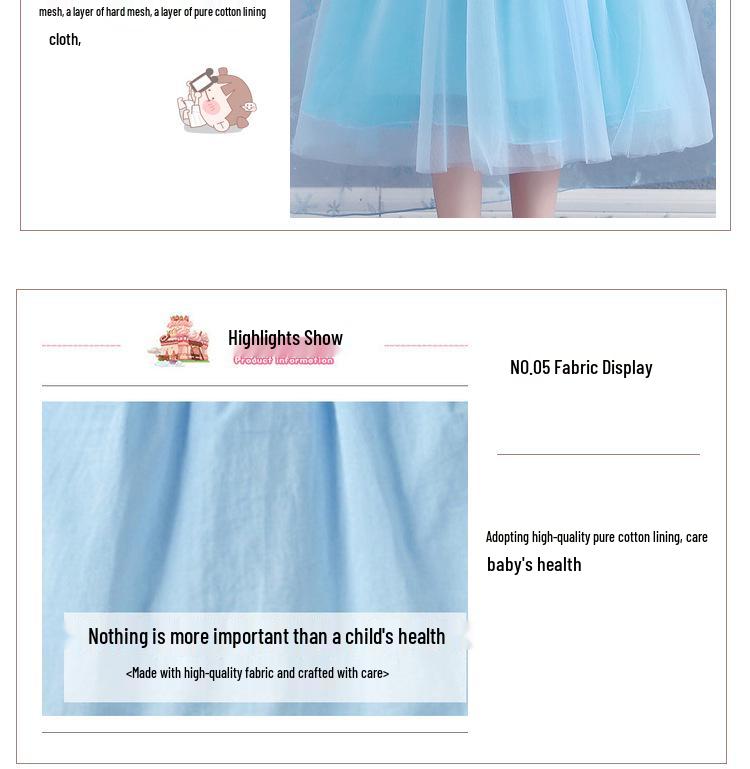 Girls' Long Sleeve Frozen Elsa Christmas Dress