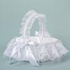 Wedding Flower Girl Basket Wedding Ceremony Decoration White Flower Girl Basket Lightweight for Wedding Reception Table