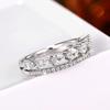 Huitan Luxury Water Drop CZ Women Rings for Wedding Sparkling Silver Color Engagement Party Brilliant Accessories Trendy Jewelry
