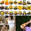 63pcs Temporary Tattoo Construction Vehicles Temporary Tattoo Stickers Warning Signs Cartoon For Cheeks Women Shoulders