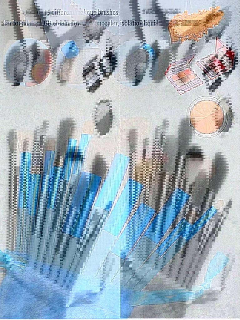 Kompaktowy zestaw 13 pędzli do makijażu: Czarno-Białe, Miękkie Włosie do Podkładu, Cieni do Powiek, Brwi i Korektora.