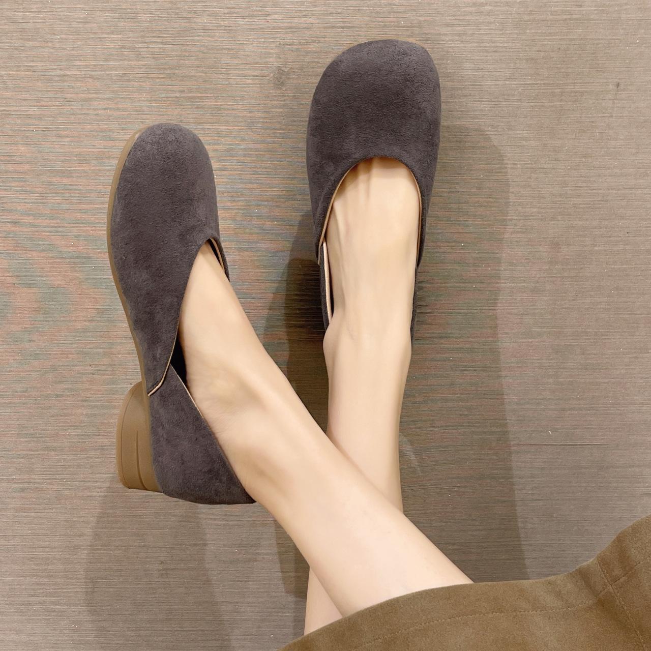 

Мягкие милые туфли конфетного цвета с круглой головкой и светлым ртом из замши для бабушки, детские туфли на плоской мягкой подошве, вечерние туфли Мэри Джейн с одной педалью 40