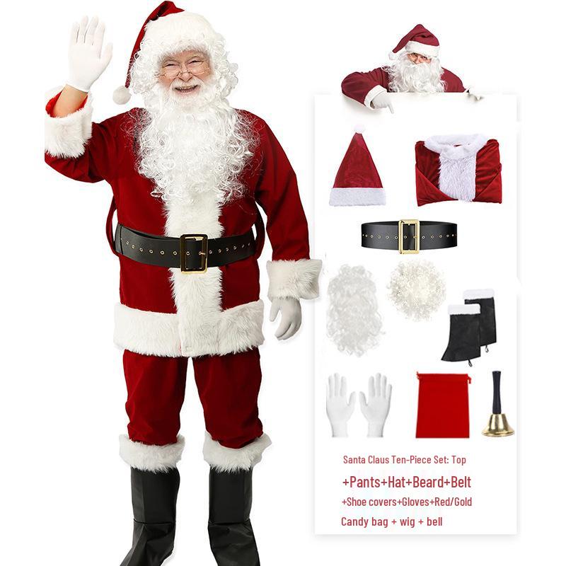 Santa Claus Christmas Costume for Carnival, Festival, Party, Stage, and Cosplay Performance