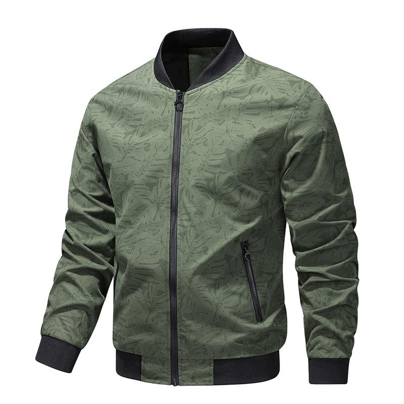 Baseball Collar Jacket Men's Simple Casual Youth Jacket Zipper Pocket Boy Cool Camouflage