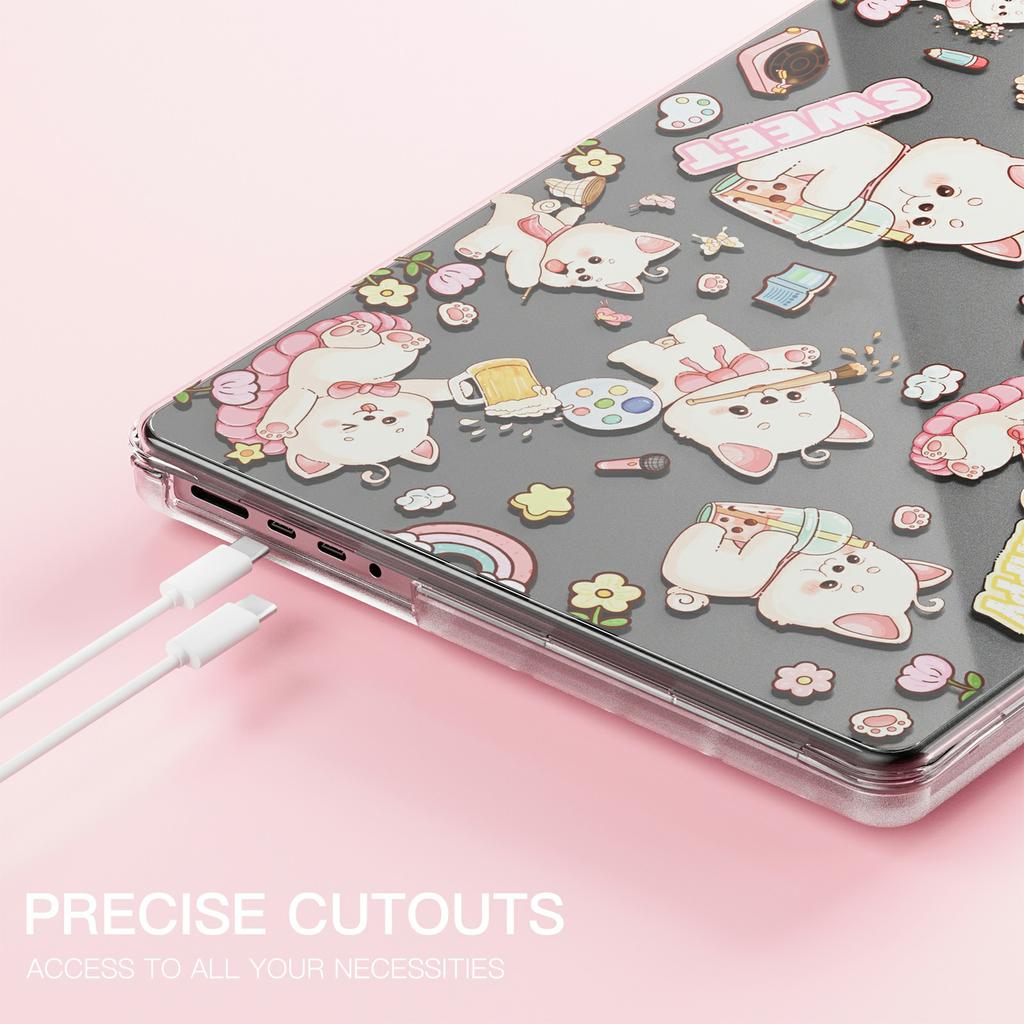 Imprint Pattern PC TPU Laptop Case For MacBook Pro 14 Inch (2024) M4 A3112 A3185 A3401/(2023) A2779 M2 A2918 A2992 M3/(2021) A2442 M1