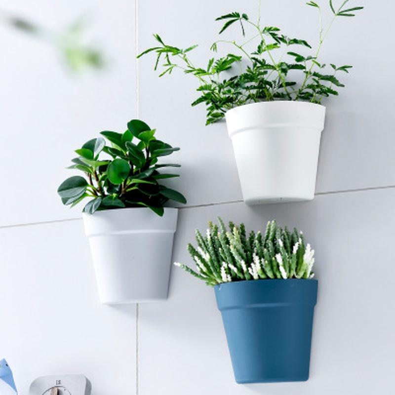 Home Wall Flower Pot Hanging Plastic Wall Planter Basket Desktop Table Floor Garden Office Home Decor