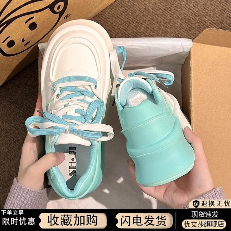 summer White Chunky Sneakers Women canvas Shoes Platform sneakers Lace Up Flats Trend  Casual Mom Vulcanized Shoes zapatos mujer