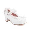 Girls High Heels Woman Heel Lolita Shoes Patent Leather Bow Mary Jane Pumps Women Wedding Cosplay Party Shoe Red Pink Black30-43