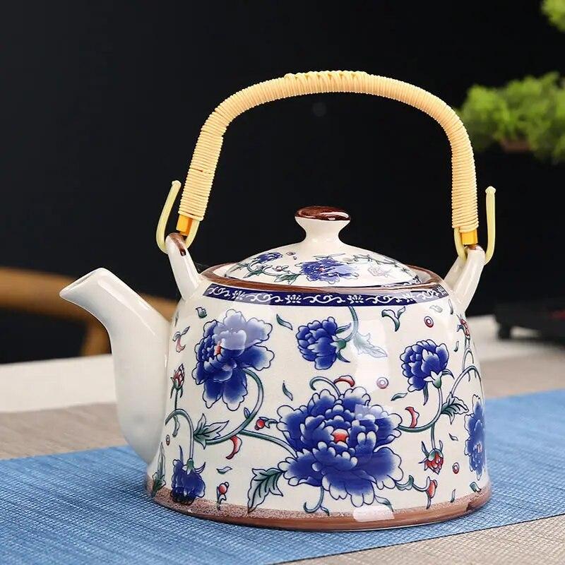 Porcelain Teapot Strainer Net High Capacity 900ML Traditional Retro Ceramic Tea Set Tea Pot Gift Kung Fu