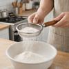 Wooden Handle Fine Mesh Sieve Stainless Steel Handheld Sifter Flour Filter Spoon  Tea Straining