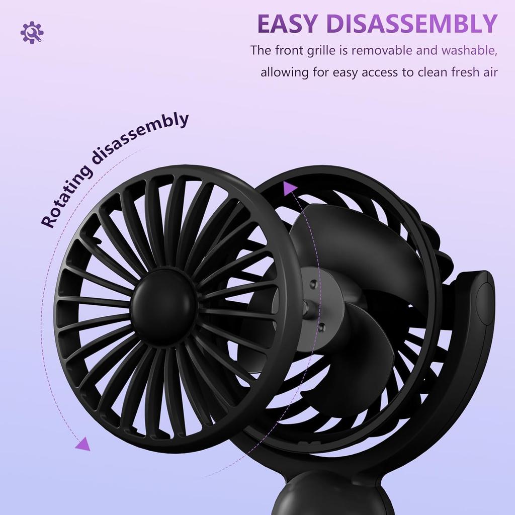 3pcs Portable Handheld Mini Fans with 3 Speed 180° Adjustable USB C Rechargeable for Travel Stylish Indoor Outdoor Eyelash Fan