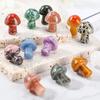 Mini Crystal Mushroom Gemstone Carving Mushroom Polished Cute Stones Crafts For Home Garden Lawn Decor Meditation Potting Decor