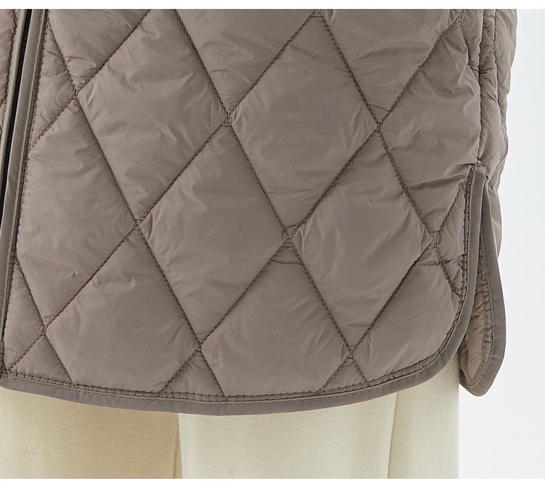 Women's Quilted Long Cotton Coat with Fur-Trimmed Sleeves 2401