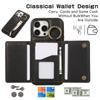 Ring Zipper Wallet Multi Card Flip Leather Case for iPhone 15 14 13 12 11 Pro Max XS MAX XR for Samsung S24 S23 S22 S21 S20 Ultra Plus A14 A13 A53 A54
