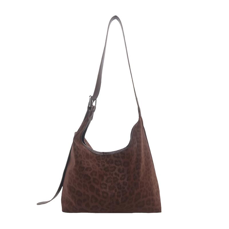 Lazy wind large capacity leopard print crossbody spring and summer new retro commuter versatile shoulder bag