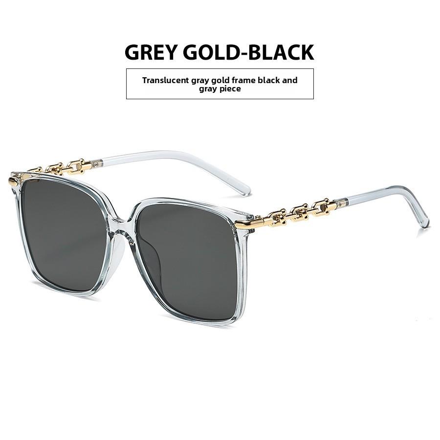 

New Chain Link Sunglasses Women Square Big Frame Uv400 Fashion Casual For Travel Style6