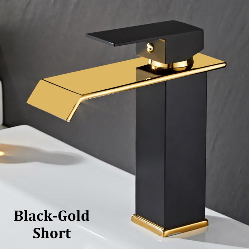 Waterfall Stainless Steel Hot and Cold Water Faucet Above Counter Basin Bathroom Splash-proof Basin Faucet