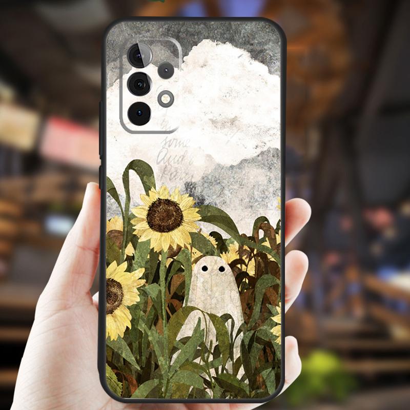 Beautiful Yellow Sunflower Case For Samsung Galaxy A32 A56 A16 A15 A22 A52 A54 A14 A26 A36 A55 A35 A05 A06 A53 A33 A13