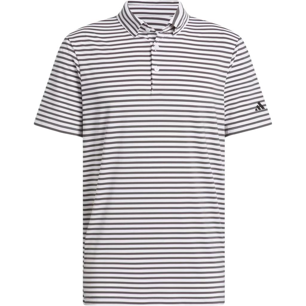 Adidas Ultimate365 Stripe Polo Shirt Comfortable Striped Short Sleeve Men Tops White Dark-Gray JN9079