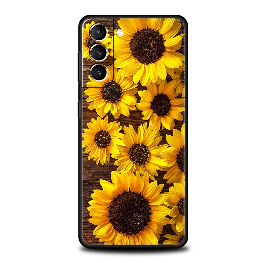 Summer Daisy Sunflower Floral Flower Case for Samsung Galaxy S24 S23 S22 S20 S21 FE Ultra S24 S23 S10 S10E S9 Plus Phone Cover