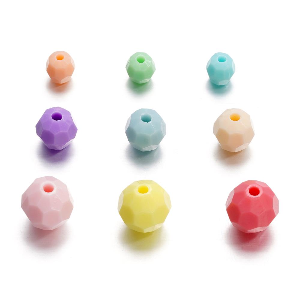 Acrylic Faceted Round Ball Beads for DIY Children's Bracelets and Necklaces