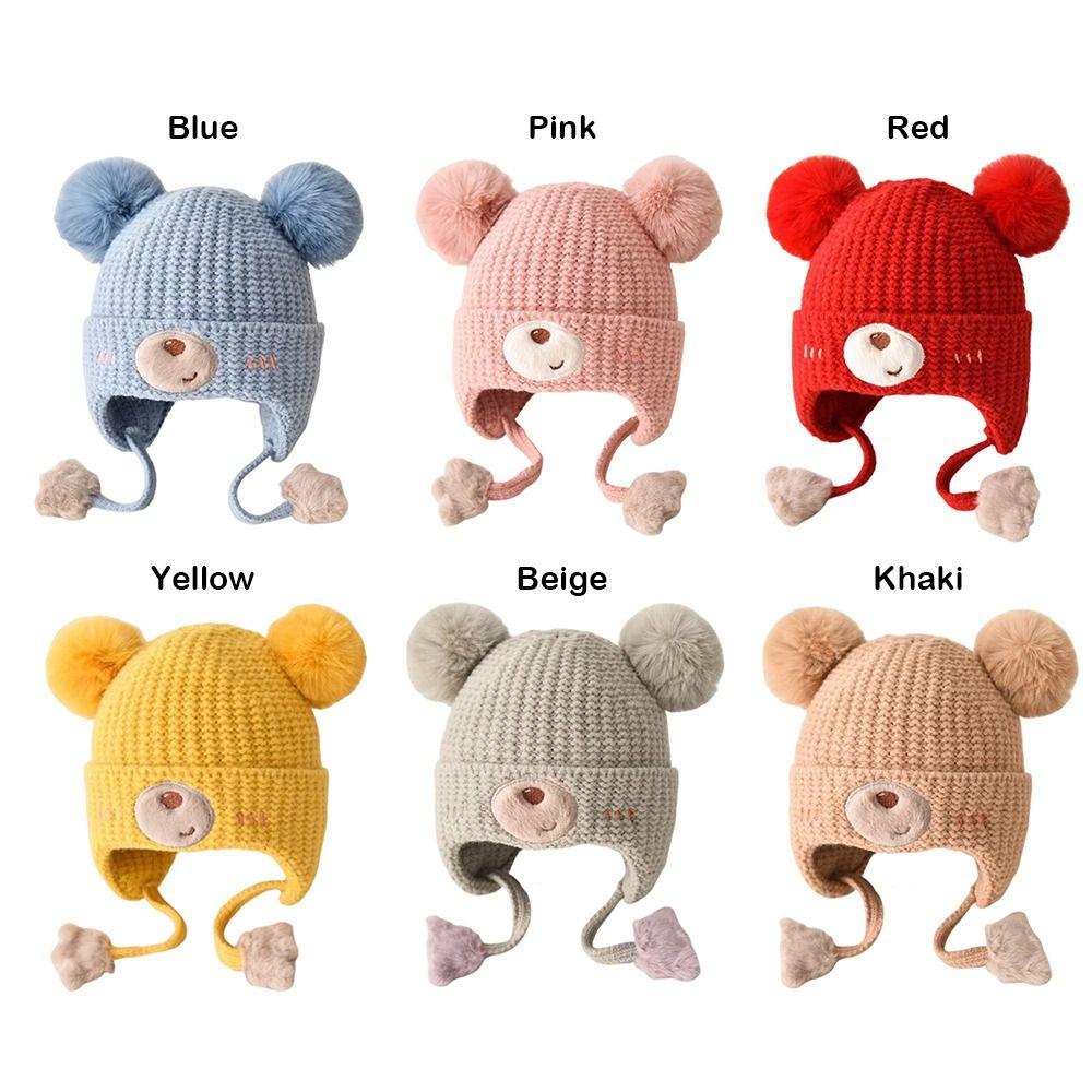 Warm Material Baby Hat Cute Design Ear Protection Hat Children's Woolen Hat  Autumn Season