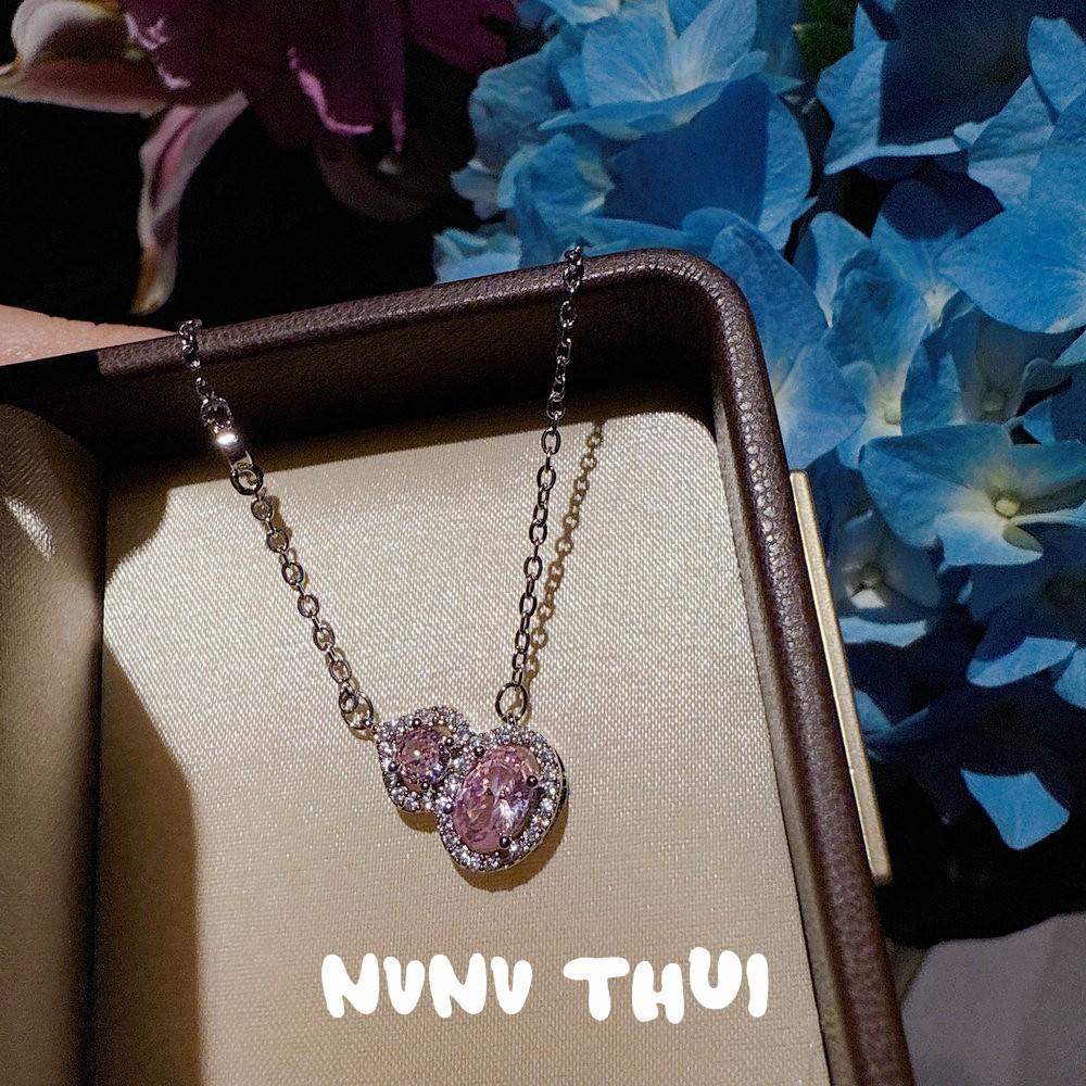 Jewelry, Exquisite Flower Butterfly Butterfly Gem Pearl Y-Shaped Necklace Light Luxury Advanced Gradual Change Love Zircon Earrings Set