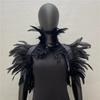 1pcs Feather Shrug Shawl Gothic Punk Feather Cape Natural Feather Shrug Shawl Halloween Cosplay Stage Show Costume