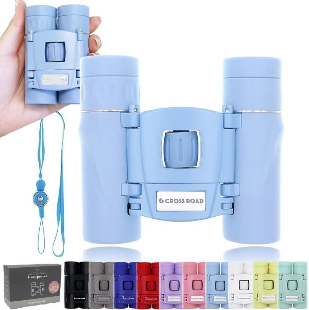 

Crossroads Sherbet Blue 10x Perfect for Live Stage Wild Opera Comes with Case and Neck Strap Binoculars, Magnification, Lightweight, Compact, Small,