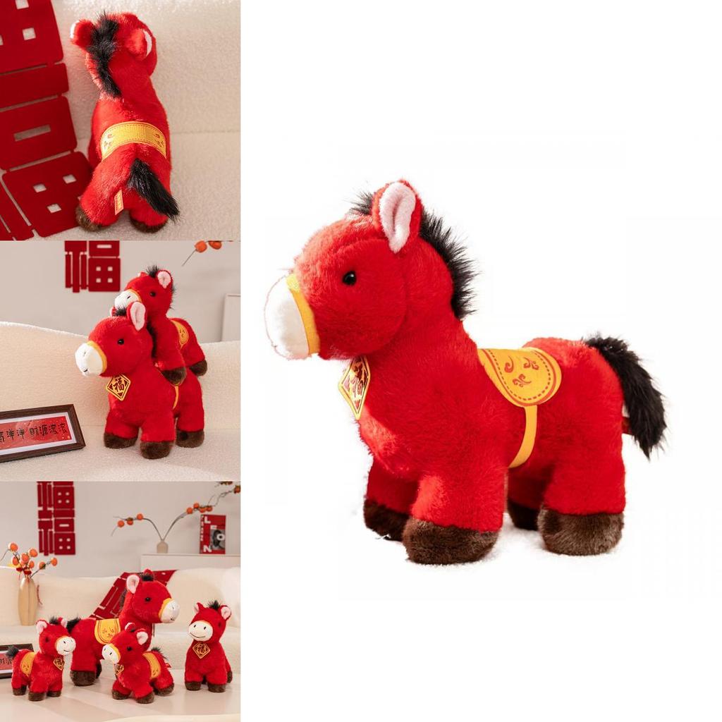 Traditional Horse Plush Toy With Pp Cotton Filling For Lunar New Year Gift And Celebration