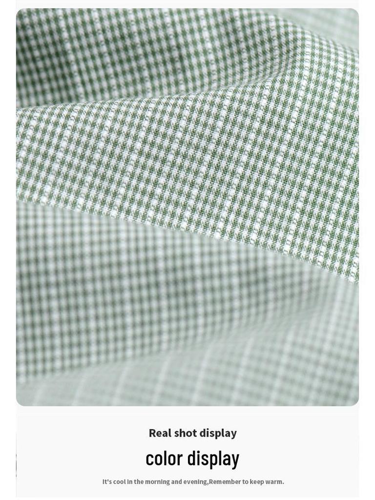 Men's Japanese Plaid Long-Sleeve Cotton Oxford Shirt: Casual, Versatile, Breathable, Light Luxury