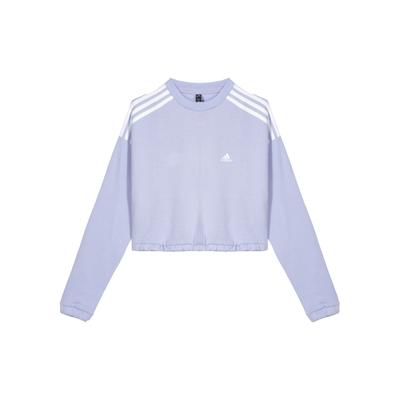 Crop Crew Neck Long Sleeve Sweatshirt Women Tops Light-Purple HF4154
