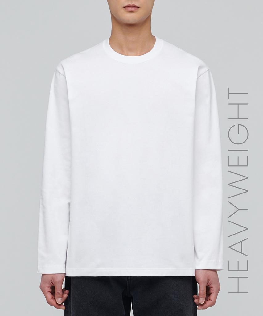 MUSINSA STANDARD Heavyweight Relaxed Crew Neck Long Sleeve T-Shirt [White]