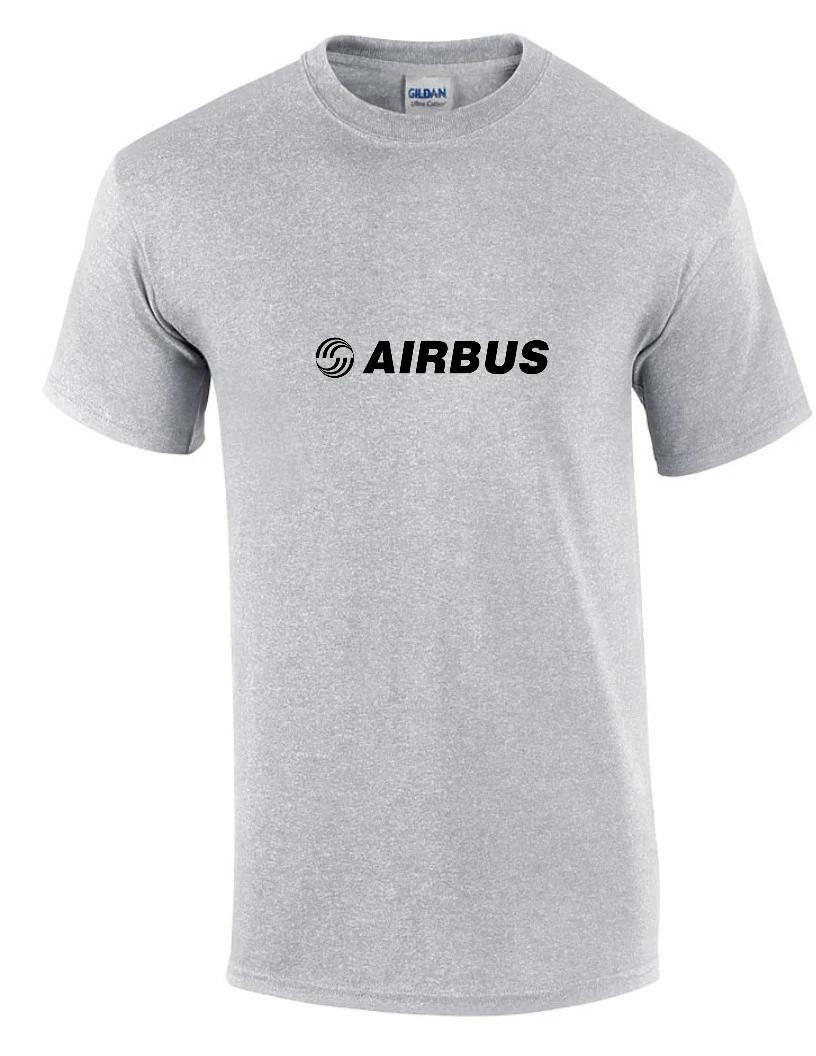 Airbus Black Logo European Aviation Defense Airlines Sport Gray Cotton T-Shirt S