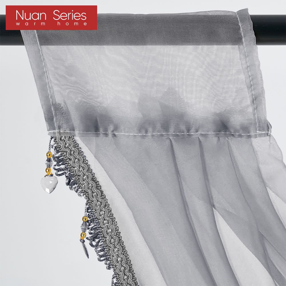 1PC Nuan Series Classic Versatile European Solid Color Lace Edge Curtain Head for Small Window Decor 70x42cm