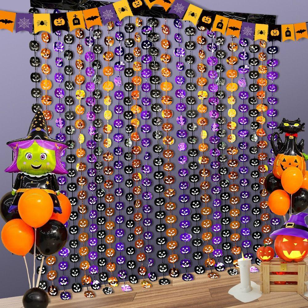 Plastic Halloween Rain Curtain Scary Party Curtain Wall Decor  Indoor Decoration