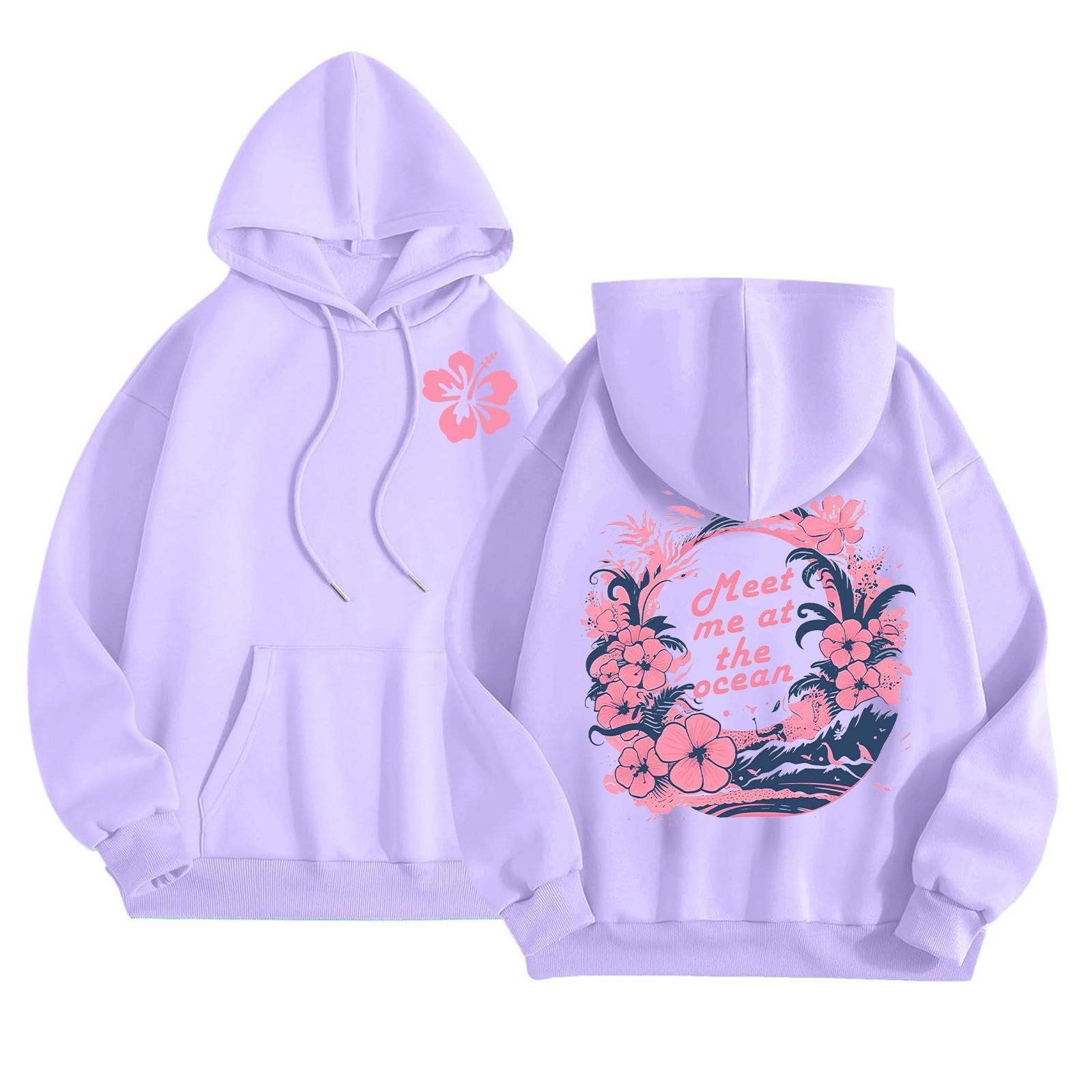 Hooded Sports Tracksuit Unisex Running Outfits Long Sleeve Pullover Hoodies Sweatshirt XL фиолетовый 1790₽