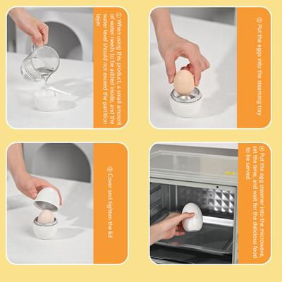 Microwave Egg Steamer Boiler Cooker 1/4 Eggs Capacity Easy Quick 5 Minutes Hard Or Soft Boiled Kitchen Cooking Tools