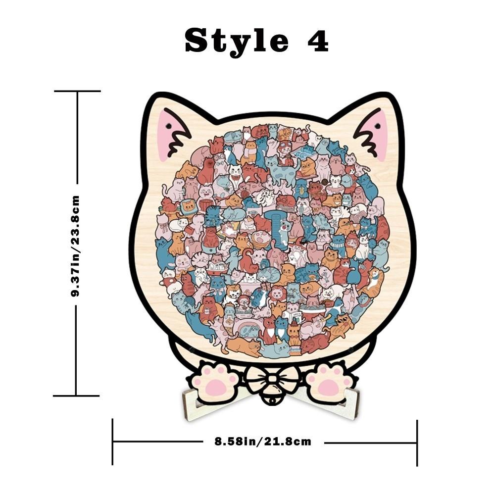 135-piece Morandi-colored Cat-shaped Puzzle Macaron Color with Cat Silhouette Frame Cut Cat Pieces Cat Puzzle Ornaments
