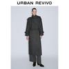 UR 2025 Autumn Women's Grey Long Belted Coat