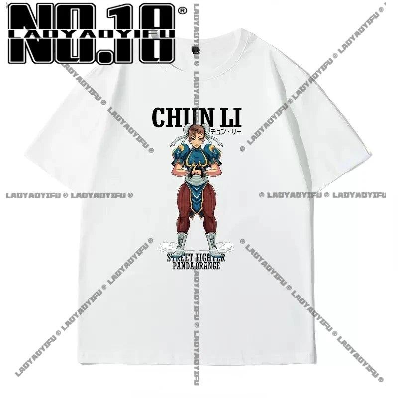Street Fighter Chun Li Print T-Shirt Fashion Street Style Unisex Women Funny Tshirt Short Sleeve Summer Tops Harajuku Streetwear
