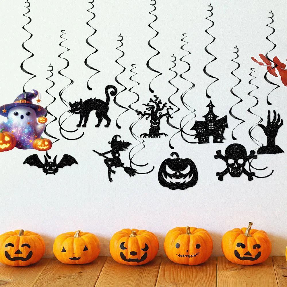 12pcs Cute Halloween House Decoration Cartoon Halloween Background Ornaments  Home