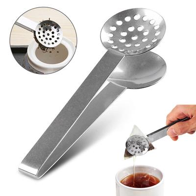 1pc Edelstahl Runde Teebeutel Zange Teebeutel Squeezer Halter Grip Küche Werkzeug