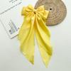 Ladies Satin Large White pink Red Blue Black Ribbon bow Oversized bow Long tail hair clip spring clip ponytail Hair accessorie