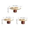 Stainless Steel High Footed Cake Storage Tray Appetizer Platter Fruit Display Plate Household Wood Base Snacks Pans