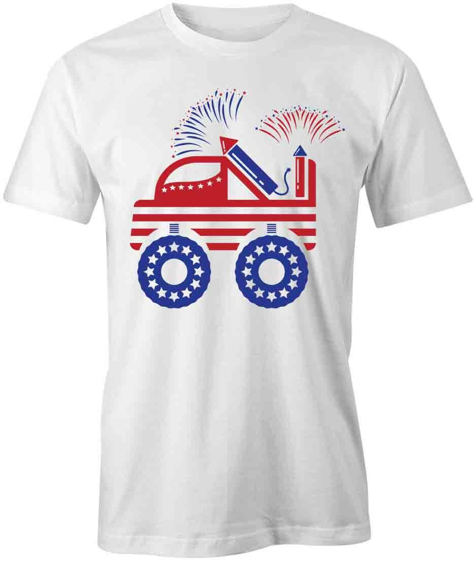 FIREWORK TRUCK TShirt Tee Short-Sleeved Cotton USA CLOTHING S1WSA289 M