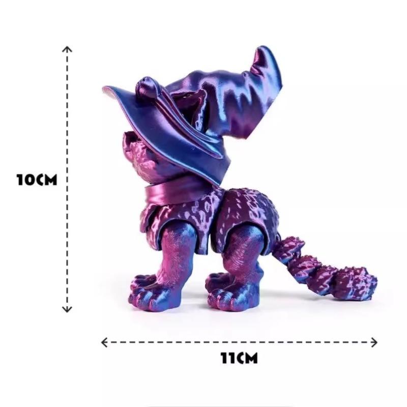 3D Printed Magic Cat Animals Toys Realistic Hairless Figurine Articulated Cat Fidget Toy for Cat Lover Collector Home Decoration